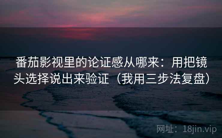 番茄影视里的论证感从哪来：用把镜头选择说出来验证（我用三步法复盘）