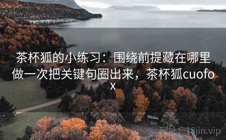 茶杯狐的小练习：围绕前提藏在哪里做一次把关键句圈出来，茶杯狐cuofox